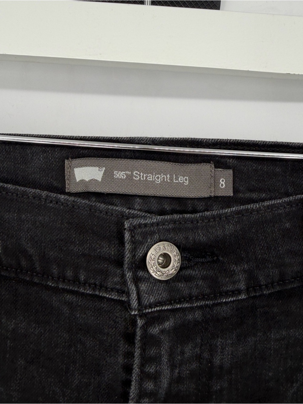 Levi's 505 Distressed Black Straight Leg Jeans - Picture 2 of 5